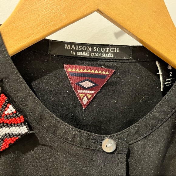 Maison Scotch button up with shoulder embellishment, black, size S - Picture 2 of 5